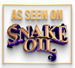 As Seen On Snake Oil logo with white background