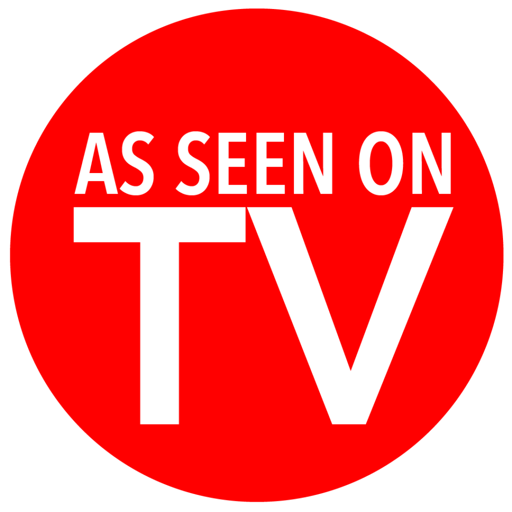 Red badge that says "As Seen on TV"